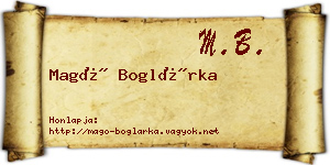 Magó Boglárka névjegykártya